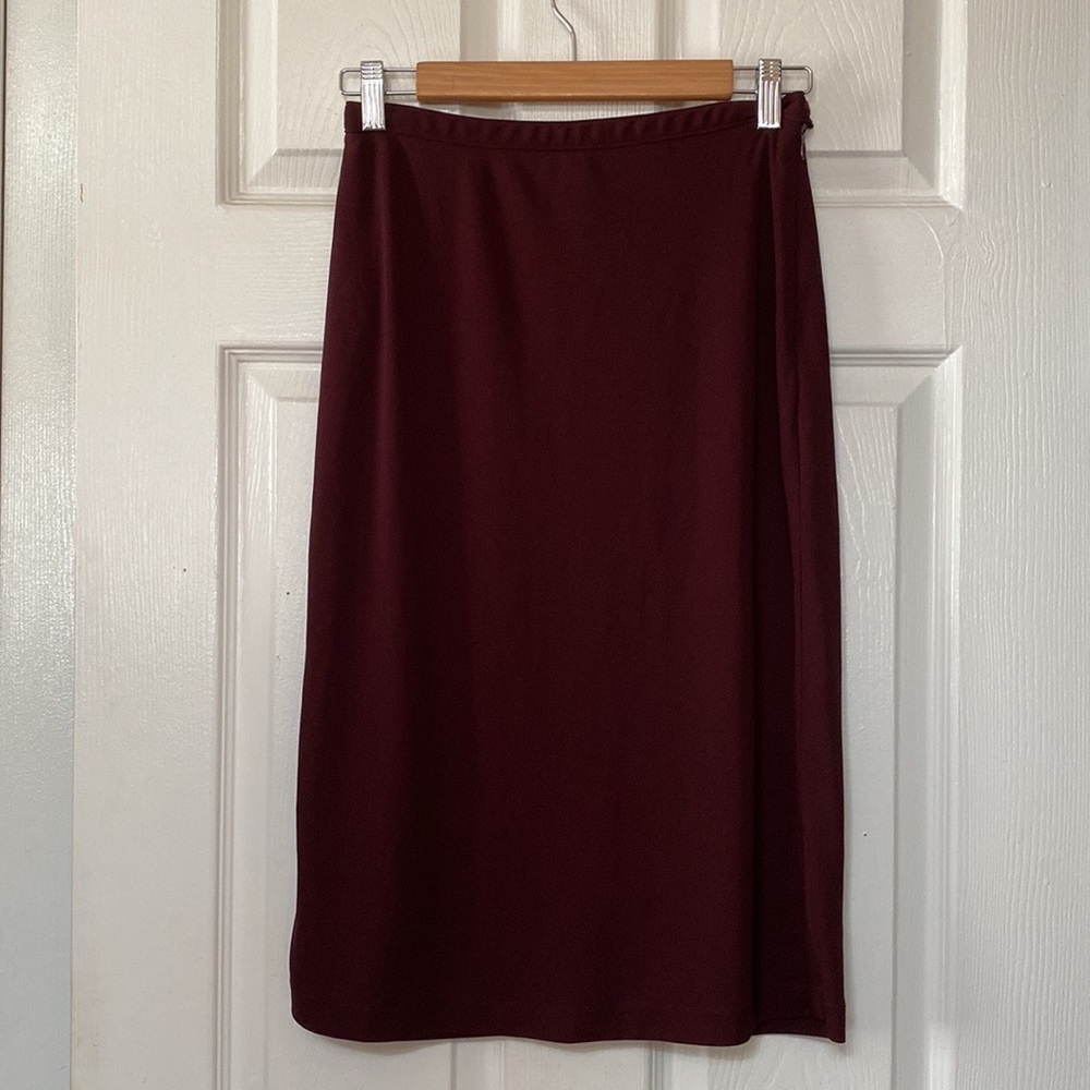 VTG BCBG Max Azria Collection Burgundy Merlot Pencil Skirt